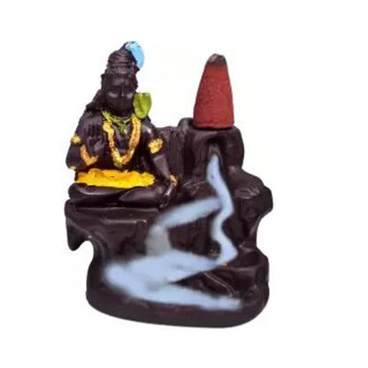 Backflow Smoke RadhaKrishn & Shiva with 20 Smoke Incense Cone For Living Room, Bed room, Office and Home D�cor ? 10 cm